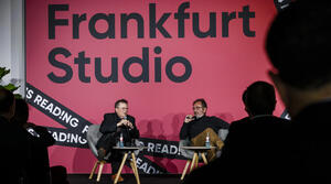 Arnaud Nourry and Porter Anderson in conversation on stage