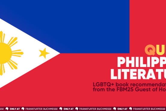 LGBTQ+ book recommendations from the fbm25 Guest of Honour, the Philippines  Logo der Frankfurter Buchmesse und der Empfehlungsliste für queere philippinische Literatur